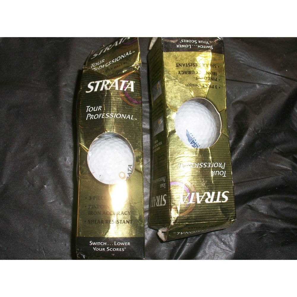 Strata Tour Professional Golf Balls Design Pinpoint Iron Accuracy 3 New & 3 Used